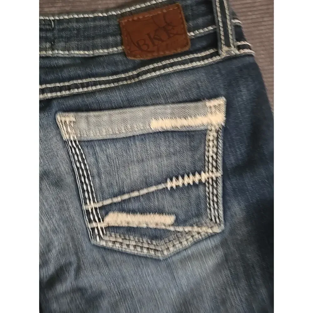 BKE Jeans‎ Womens Size 27 Blue Stella Cropped Straight Leg Stretch
